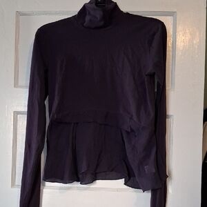 Theory Dark Purple Turtleneck Blouse